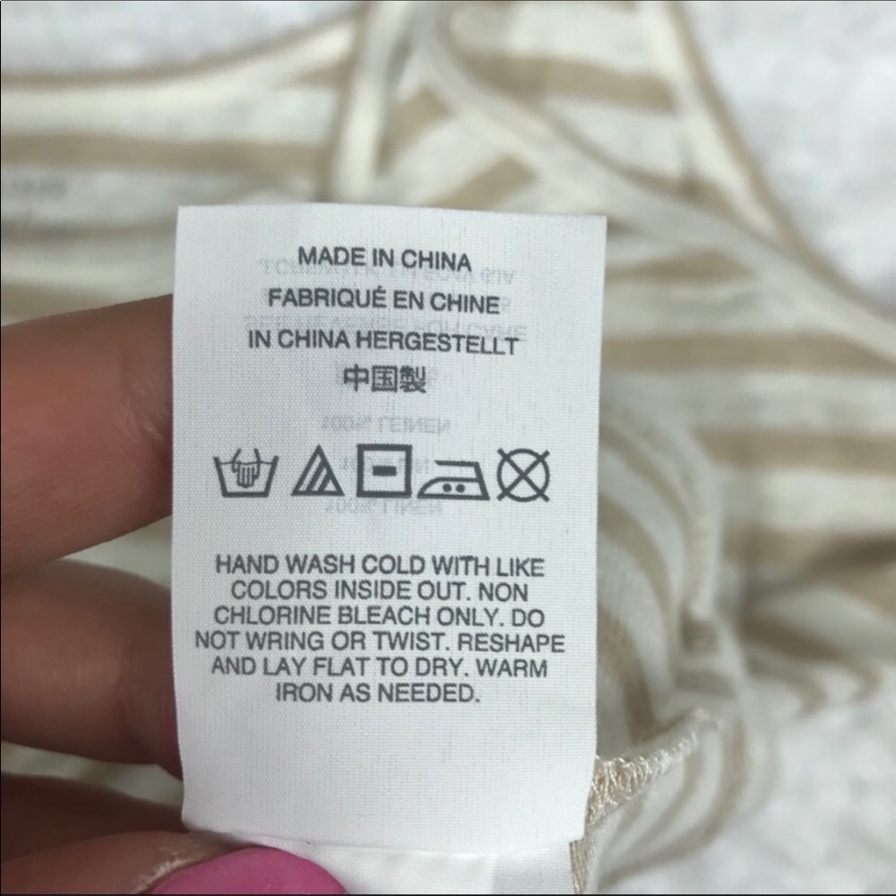 J.Crew NWT Linen Scoop Neck Stripe Tank Top XL - Picture 4 of 5